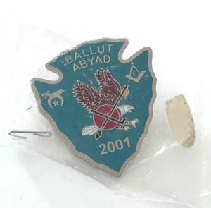 Vintage Shriners Masonic Mason Ballut Abyad Eagle Spear Arrowhead Lapel Pin - Picture 1 of 3