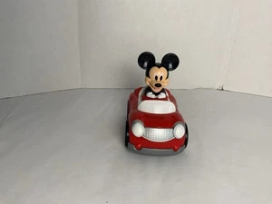Disney Pull Back Car Mickey Mouse Hap-P-Kid Toy Push And Go Red - Picture 1 of 8