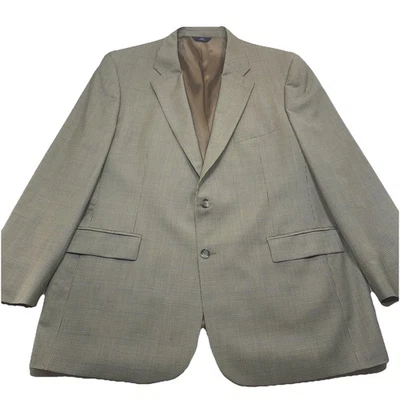 Brooks Brothers 346 Tan Plaid Wool & Cashmere Blend Blazer Sport Coat Size 48L - Image 1 of 4