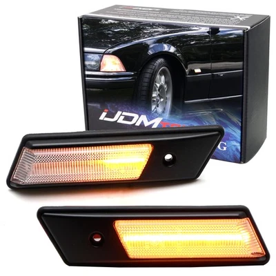 Clear Fender Sequential Blink LED Side Marker Lamps For BMW Pre-LCI E36 3 Series - Image 1 of 4