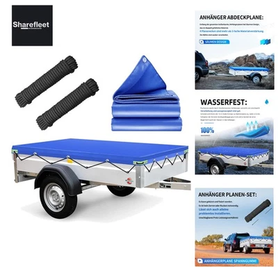 Anhängerplane Flachplane |  Anhänger Abdeckplane mit 7m Planenseil | Ideal fü... - Bild 1 von 4