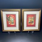 Tropical Palm Trees Pictures Double Matted Framed Wall Set of 2