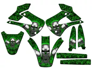 2001-2013 KX 100 FLAMING GEARHEAD Green Senge Graphics Kit Compatible with - Picture 1 of 10