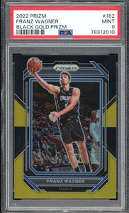 2022 Prizm #182 Franz Wagner Black Gold Prizm 3/5 PSA 9
