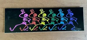 Vintage Grateful Dead Bumper Sticker DancingSkeletons Rainbow Trippy Thingiverse - Picture 1 of 6