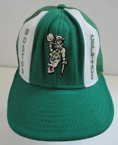 Vintage BOSTON CELTICS AJD Lucky Stripes Mesh Snapback Hat Made in USA - Picture 1 of 3