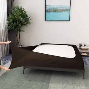 Box Spring Cover Queen Size - Elastic Fabric Wrap Queen/Queen XL, Brown - Picture 1 of 6