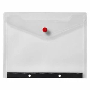 Snopake A5 Polyfile Ring Binder Stud Wallet Popper Clear Tranparent - Pack 5 - Picture 1 of 2