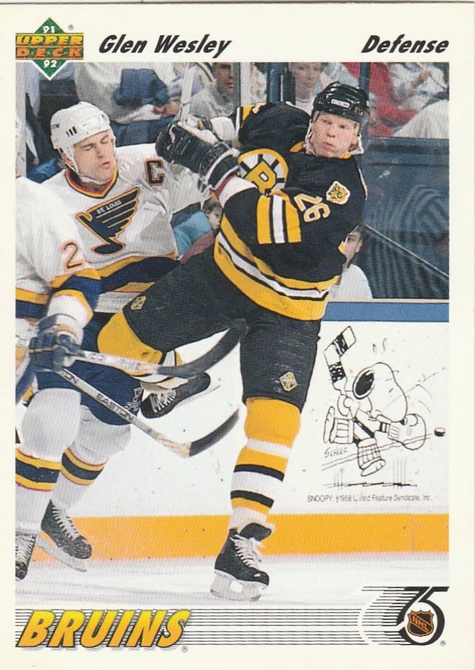 FREE SHIPPING-MINT-1991-92 Upper Deck #370 GLEN WESLEY BRUINS - Image 1 of 1