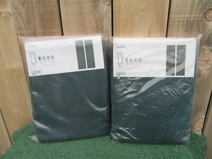 Set of 2 Brand New Ikea Majgull Dark Green Black Out Curtains 57" x 98" - Picture 1 of 8