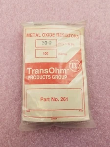 (100 NEW) TransOhm Metal Oxide Film Resistor 390ohm 1W 5% - Picture 1 of 2