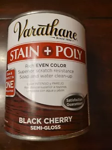 RUST-OLEUM Varathane Stain + Poly BLACK CHERRY Semi-Gloss 32oz water based NEW - Picture 1 of 3