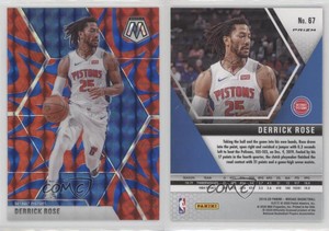 2019-20 Panini Mosaic Reactive Blue Prizm Derrick Rose #67