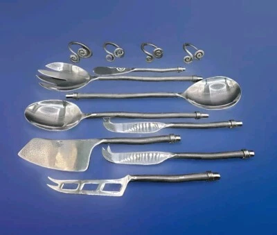 Anillos de servilletas de acero inoxidable y hierro tallado queso servidor ensalada restaurante palma 12 piezas Foto 1 de 4