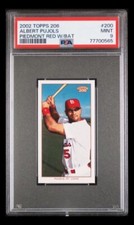 2002 topps t206 #200 albert pujols rc; red piedmont SSP w bat PSA 9  (POP 1, 0^)