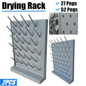 52/27 Pegs Lab Supply Wall Desk Drying Rack Cleaning Equipment Grey Color 2pcs