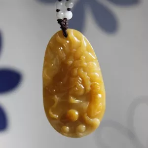Certified Grade A Natural Jade Perfect Carved Dragon Head Jadeite Pendant - Picture 1 of 9