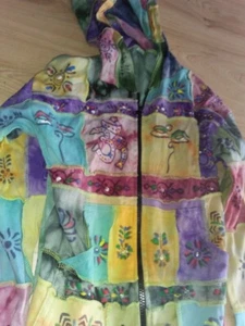 Nepal Hippie bunte Patchwork Optik Jacke Pulli Oberteil 36 S Baumwolle - Bild 1 von 13