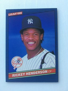 1986 Leaf Baseball Card #37 Rickey Henderson -New York Yankees