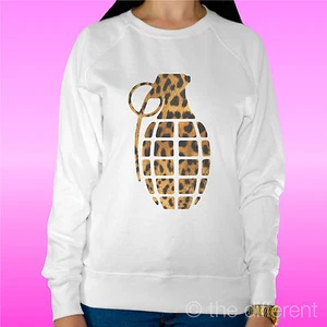 FELPA DONNA LEGGERA SWEATER BIANCO " BOMBA LEOPARDATA " ROAD TO HAPPINESS - Imagen 1 de 1