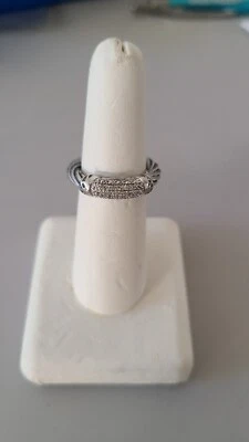 Anillo de cable Charriol 18K WG/SS Celtic Classique DIAMANTE tamaño 6,5 nuevo en caja Foto 1 de 4
