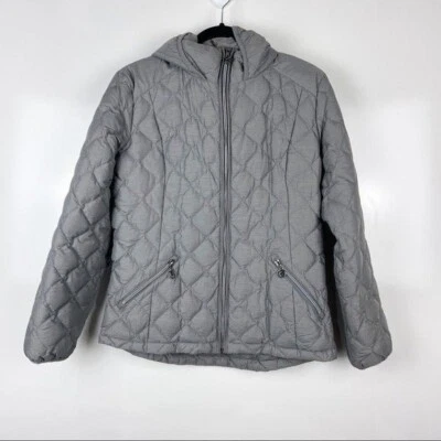 Chaqueta con Capucha Ligera Llena Acolchada con Cremallera Gris ZeroXposur Talla Mediana Foto 1 de 4