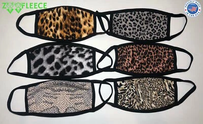 Leopard Cheetah Animal Print Tiger Face Mask Washable Safe Adult Stretchy Masks - Image 1 of 4