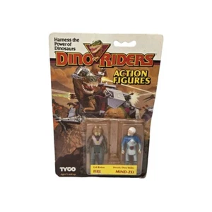 VINTAGE 1987 DINO RIDERS Fire & Mind-Zei Figures Unopened New - Picture 1 of 2