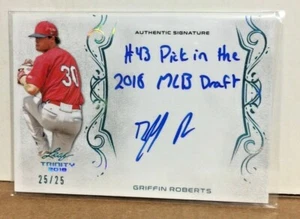 Griffin Roberts 2018 Leaf Trinity Autograph Platinum Spectrum Inscription /25 SP - Picture 1 of 1