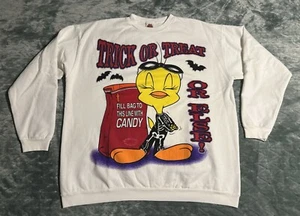 Vintage 1997 Looney Tunes Trick Or Treat Or Else Halloween Sweatshirt 18-20W - Picture 1 of 16