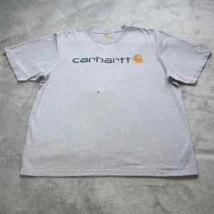 Camisa Carhartt K195 Logo Cuello Redondo Para Hombre Extra Grande Gris Negro Camiseta Manga Corta - Imagen 1 de 11