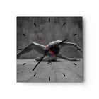 Horloge murale en verre 40x40cm Silencieuse Danse Noir Et Blanc Femme Wall Clock