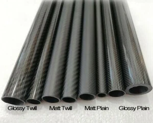 OD 30mm 32mm 33mm 34mm 35mm 36mm 38mm 40mm × 1000mm Carbon Fiber Tubing 3K Tube - Picture 1 of 4