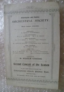 1902 Concert Programme Mr Wilhelm Schroder Mr R Groves Mrs Schroder 22 March - Bild 1 von 3
