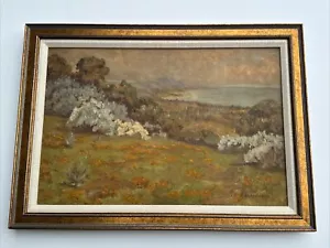 ANTIQUE Painting Landscape American Impressionism COAST BEACH PLEIN AIR LANDWEER - Picture 1 of 24