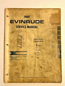 1969 Evinrude 4 HP OMC Outboard Service Shop Repair Manual 4590 FREE 1ST CLASS - Imagen 1 de 16