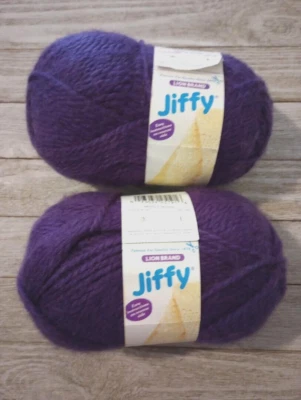 yarn crochet knit Lion brand jiffy #4 2 skeins violet purple - Image 1 of 2