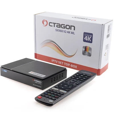 ►Octagon SX988 V2 4K UHD IPTV Smart TV Receiver, H.265 HEVC, 5G Wi-Fi, 1GB RAM - Bild 1 von 4