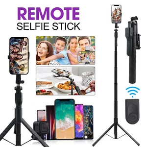 Universal 68 inch Selfie Stick Tripod Stand for Cell Phone with Bluetooth Remote - Photo 1 sur 19