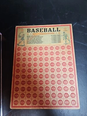 Juego de mesa de puñetazo de apuestas de béisbol de los años 30 de 0,5 centavos MLB juegos de azar de colección  Foto 1 de 4