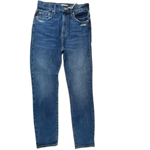 Pantalones de mezclilla ajustados de tiro alto Cara para mujer Pistola de colección lavados elásticos 26W X 26 largos azules - Imagen 1 de 12