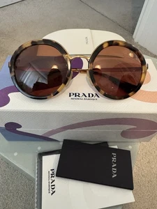 PRADA Minimal Baroque Sunglasses Brown Tortoise Shell SPR50T - Picture 1 of 11