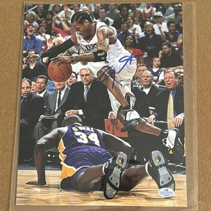 ALLEN IVERSON PHILADELPHIA 76ers hand signed autographed 8x10 photo W/COA W/Shaq - Picture 1 of 4