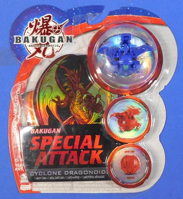 BAKUGAN SPECIAL ATTACK CYCLONE DRAGONOID BLUE REPAINT SPIN MASTER NEW OFF CARD - Image 1 of 3