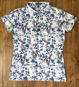 Bad Birdie Core Wild One Golf Polo Womens Size Large White Floral - Picture 1 of 7