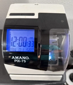 Amano Pix-75 Time Clock Model PIX-75/A187 Works Like It Should, W/Power Cord! - Picture 1 of 7