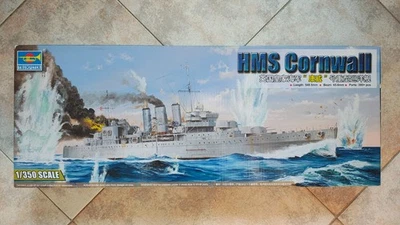 ✅ Trombettiere 05353 1/350 HMS Cornwall Cornovaglia Corazzata - Immagine 1 di 4