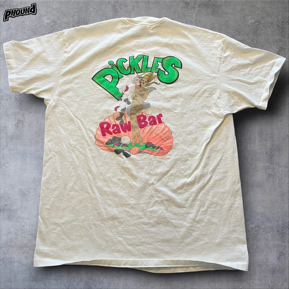 Vintage Pickles Pub Shirt Mens XL White Camden Yards Raw Bar Baltimore USA 90s - Image 1 of 4