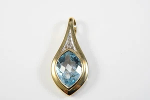 N87H39- Gold 585 14kt Anhänger Diamanten zus. ca. 0,05ct Topas ca. 7,7ct - Picture 1 of 12