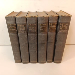 Book History of the United States Full 6 Vol. Set Scribner’s Andrews 1926 - Foto 1 di 7